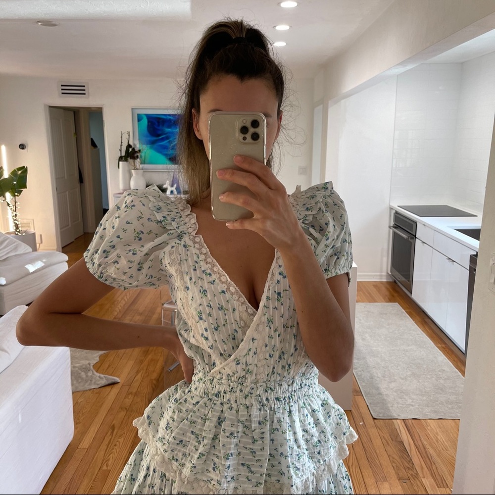 SOLD🚫LoveShackFancy “Carlo” Dress in Bonnet Blue - Picture 3 of 14